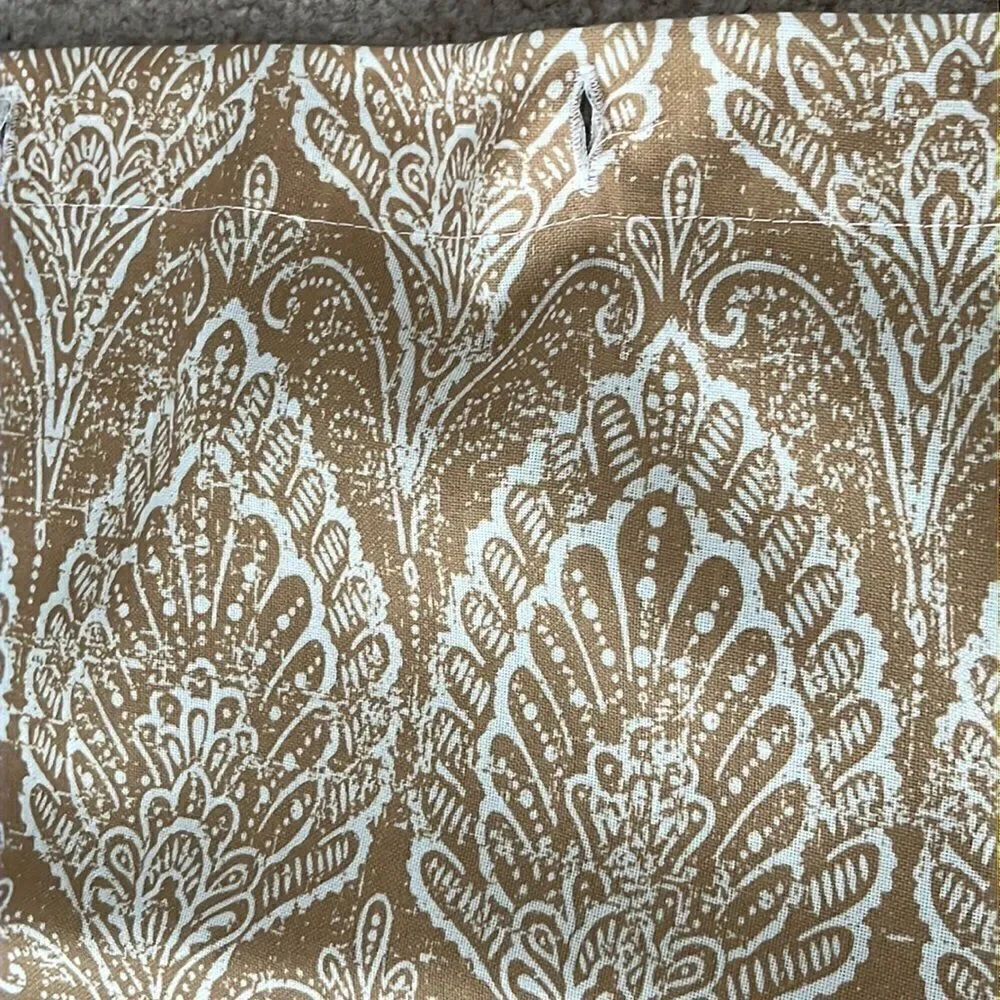Mustard and Cream Floral Abstract Shower Curtain 72” by 72”